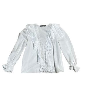 Zara white 100% cotton blouse.